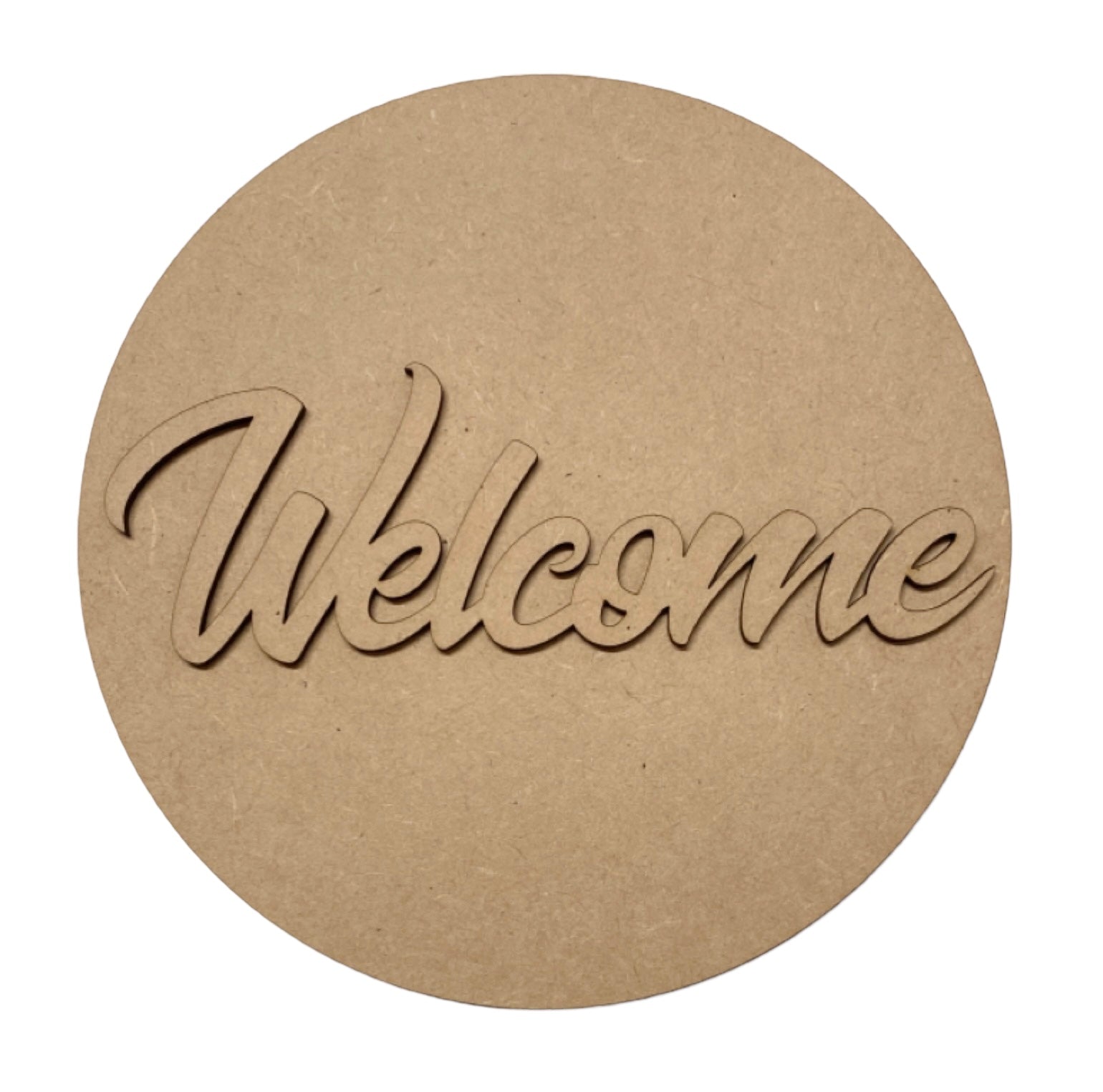 Welcome Circle Sign MDF Wood DIY Craft - The Renmy Store Homewares & Gifts 