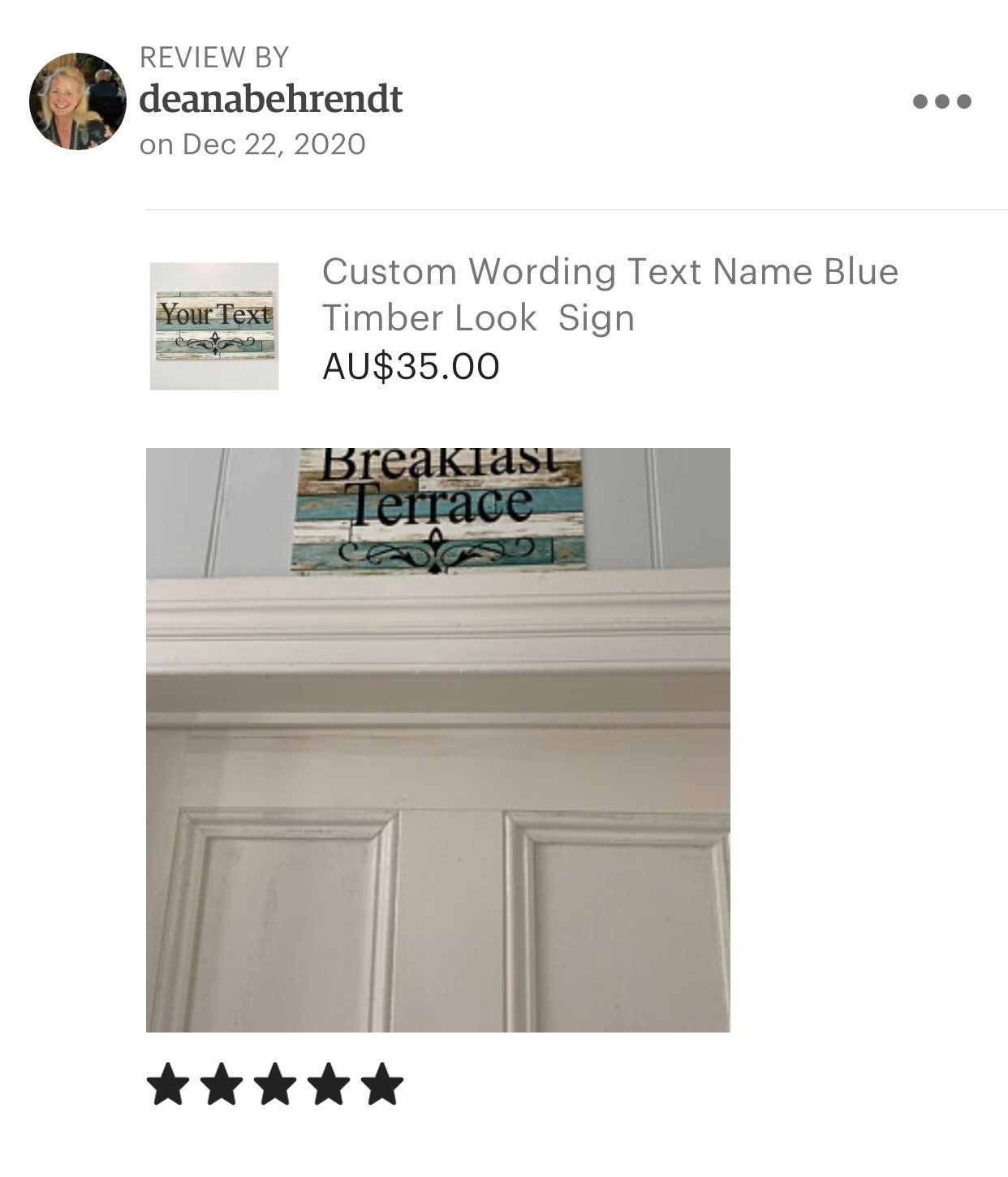 Custom Wording Text Name Blue Timber Look Sign