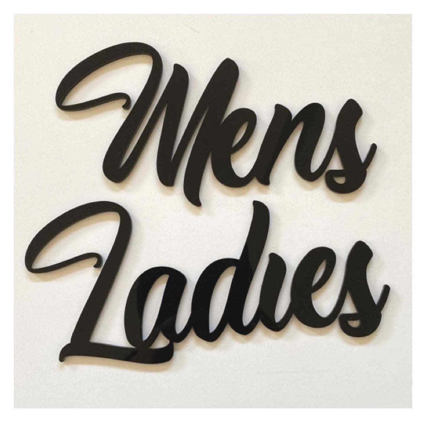 Mens Ladies Door Word Acrylic Wall Art Vintage