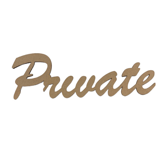 Private Door Word Sign MDF DIY Wooden - The Renmy Store Homewares & Gifts 