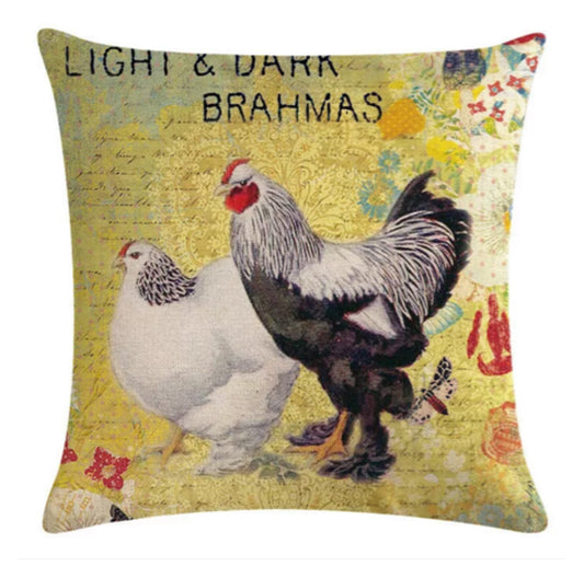 Cushion Pillow Chicken Rooster Brahmas - The Renmy Store Homewares & Gifts 
