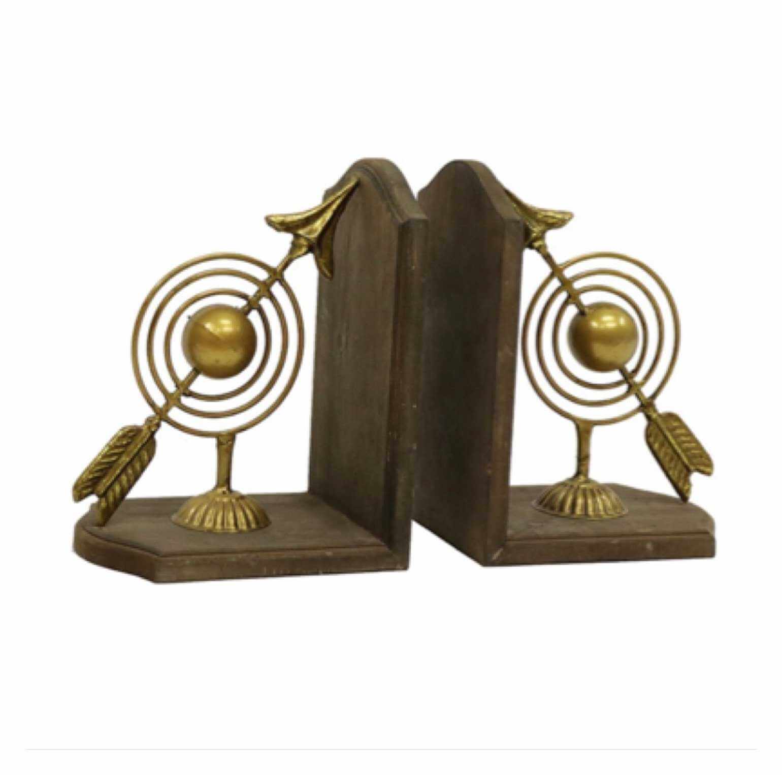 Book Ends Gold Orb with Arrows