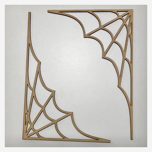 Spider Spiders Webs Web x 2 MDF Shape DIY Raw Cut Out Art Craft Decor