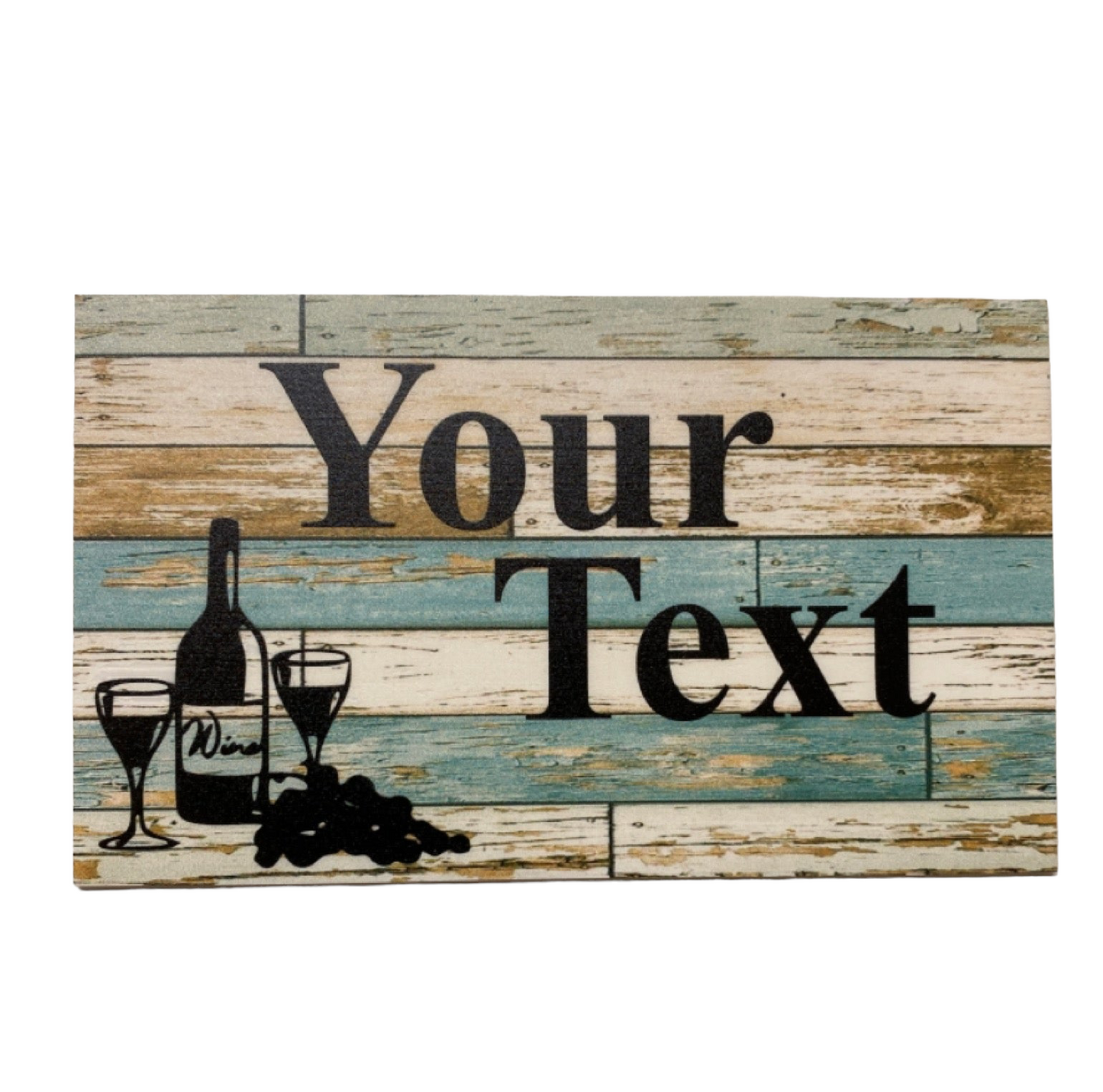 Wine Vintage Rustic Blue Custom Personalised Sign - The Renmy Store Homewares & Gifts 