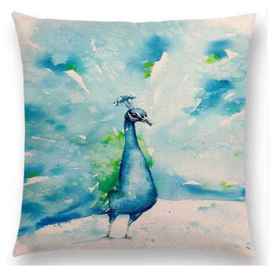 Cushion Pillow Peacock Blue Bird