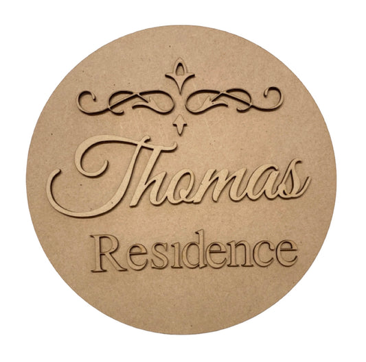 Residence Property Name Custom Sign MDF Wood DIY Craft - The Renmy Store Homewares & Gifts 