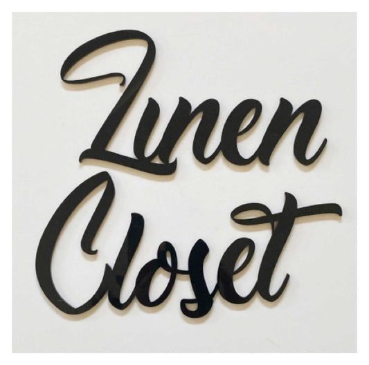 Linen Closet Door Word Acrylic Wall Art Vintage