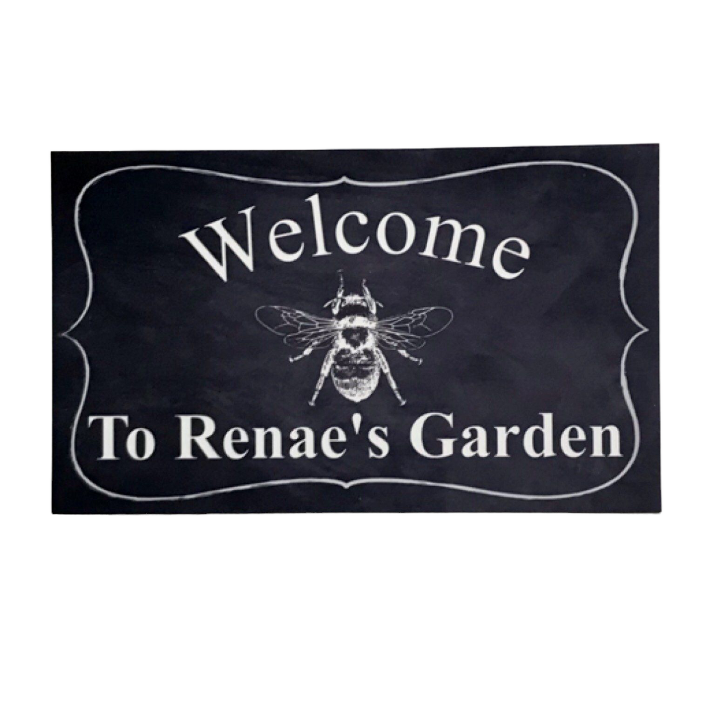 Welcome Personalised Custom Name Garden Bee Sign