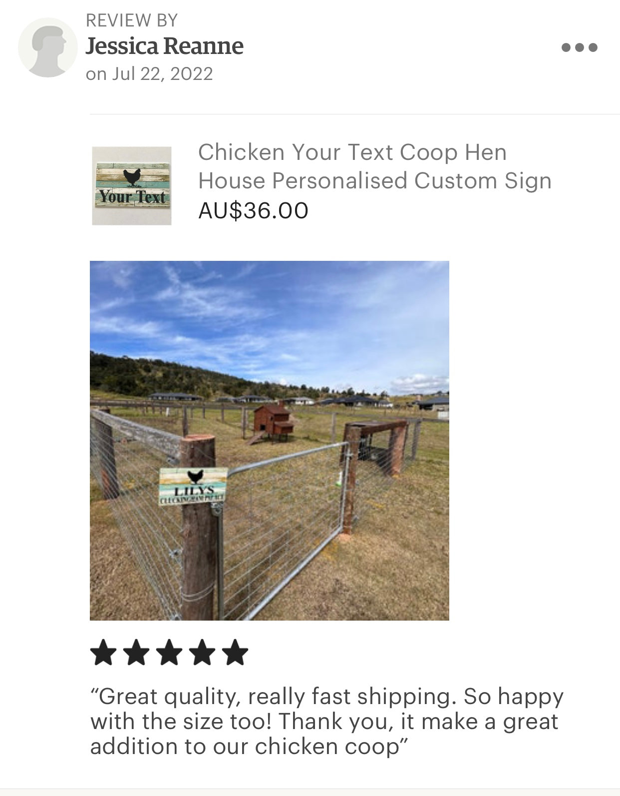 Chicken Hen Custom Personalised Sign Rustic Blue
