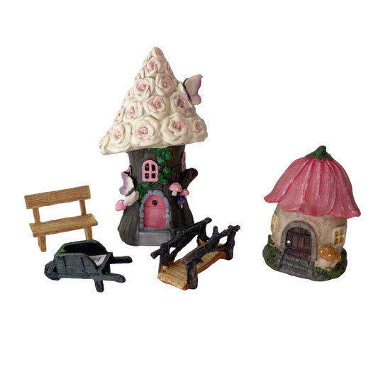 Fairy Garden House Rose Delight Set Kit - The Renmy Store Homewares & Gifts 