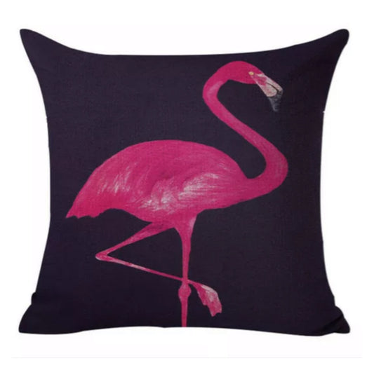 Cushion Pillow Pink Flamingo Bird Dark - The Renmy Store