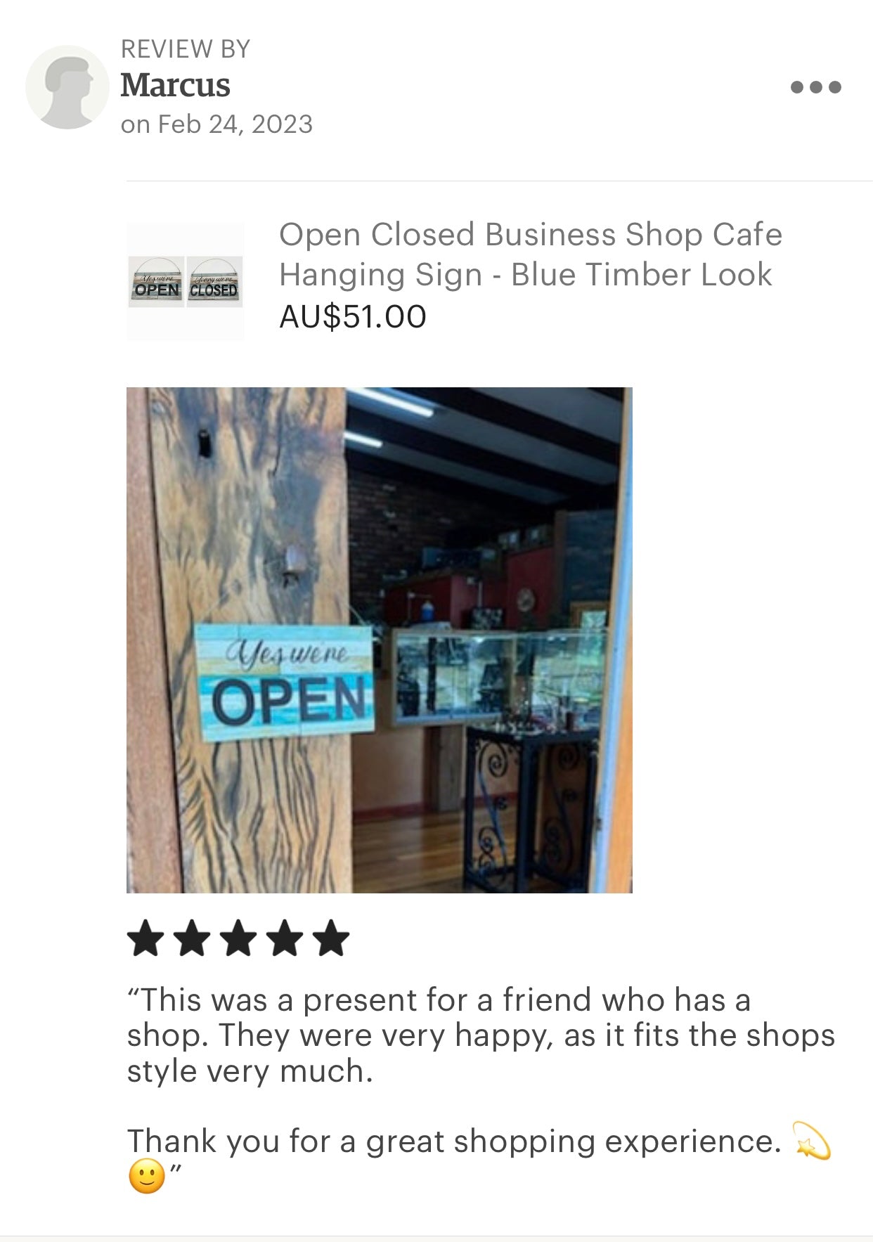 Open Closed Business Shop Café Hanging Sign - Blue Timber Look - The Renmy Store Homewares & Gifts 