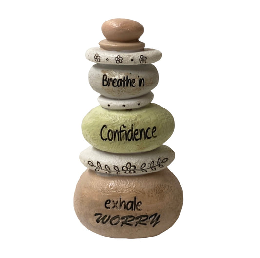 Inspirational Rock Stone Stack Exhale Worry - The Renmy Store Homewares & Gifts 