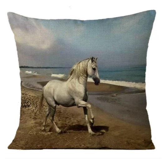 Cushion Cover Horse Beach Vibes - The Renmy Store Homewares & Gifts 