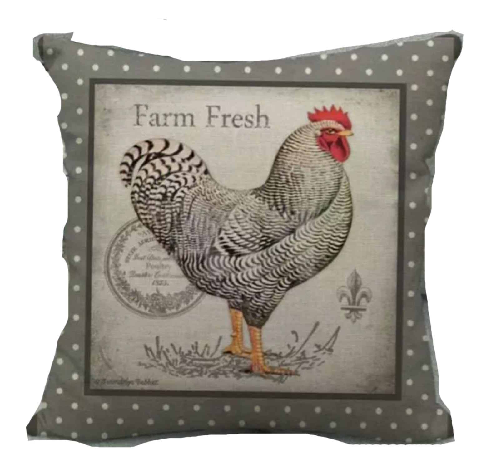 Cushion Cover Rooster Farm Fresh Spots - The Renmy Store Homewares & Gifts 