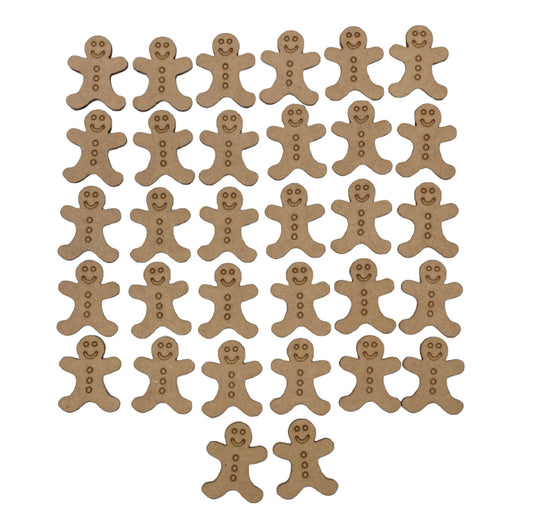 Gingerbread Man x 32 MDF Wooden DIY Craft - The Renmy Store Homewares & Gifts 