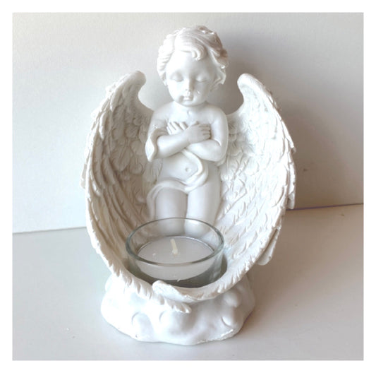 Cherub Angel with Tealight Candle 3 - The Renmy Store