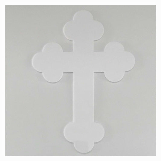 Cross Vintage White Plastic Acrylic Boho Religious Decor