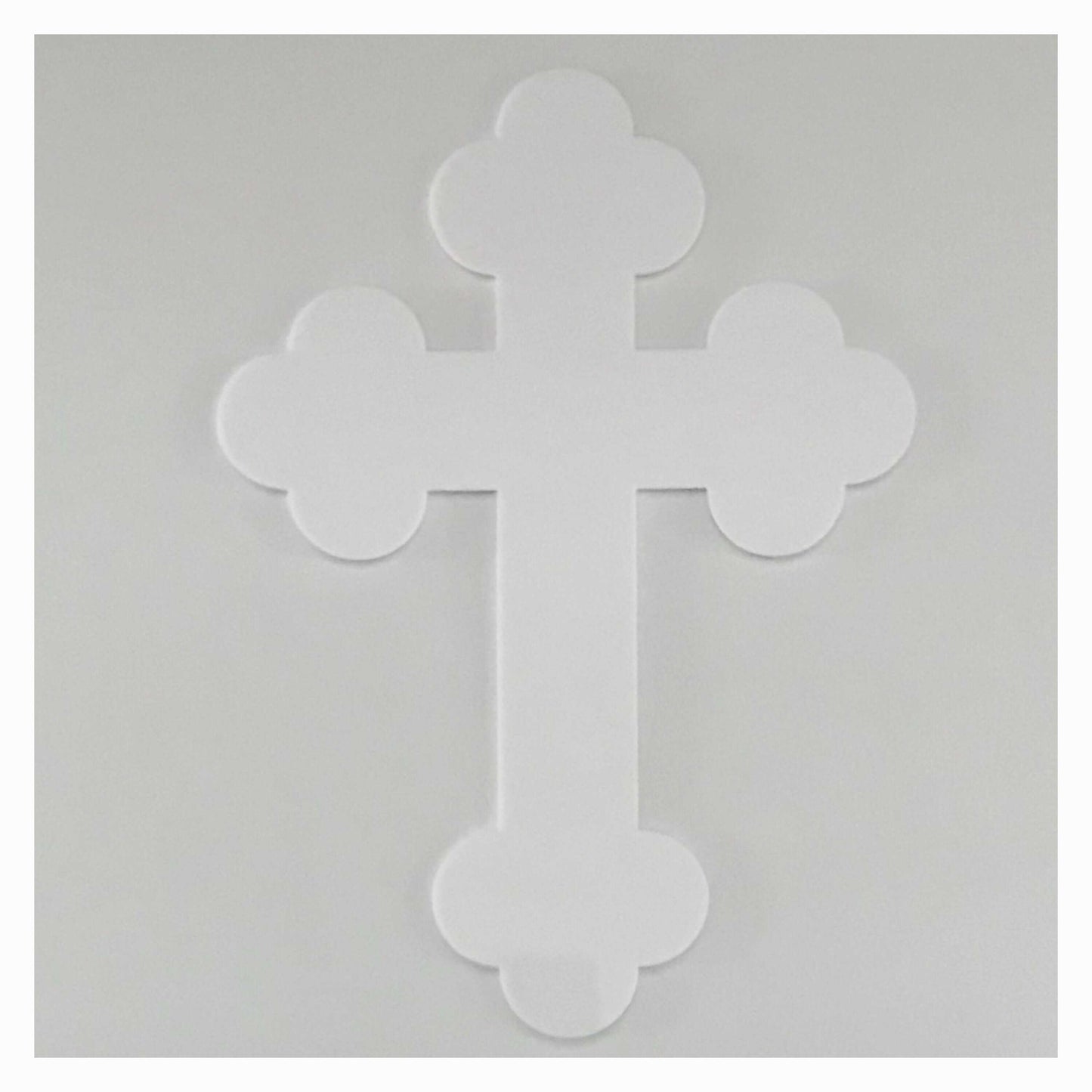 Cross Vintage White Plastic Acrylic Boho Religious Decor