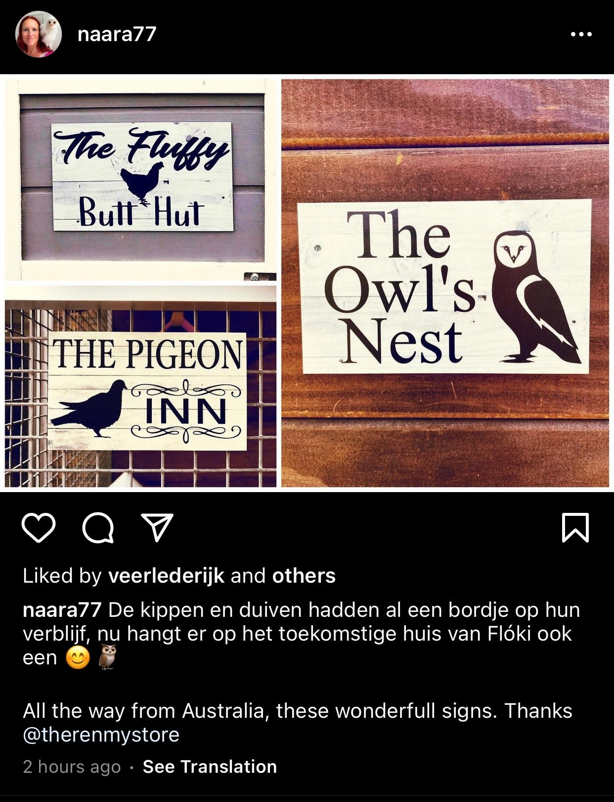 Owl Bird Your Text Custom Personalised Sign - The Renmy Store
