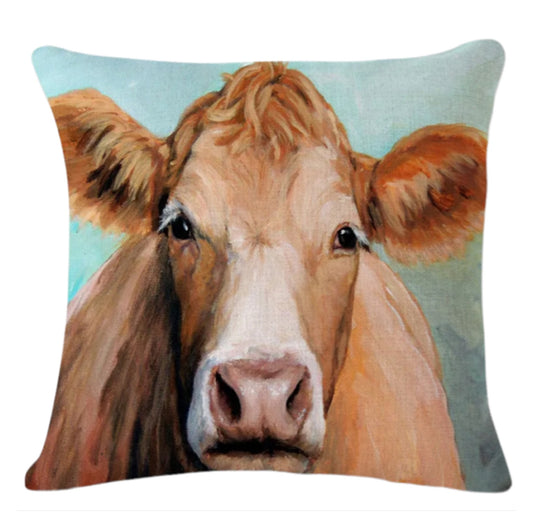 Cushion Cover Pillow Cow Rusty Bill