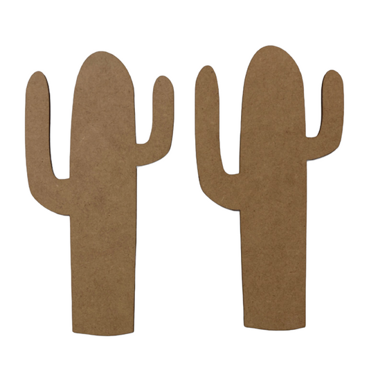 Cactus Set of 2 MDF Timber DIY Raw Craft - The Renmy Store Homewares & Gifts 