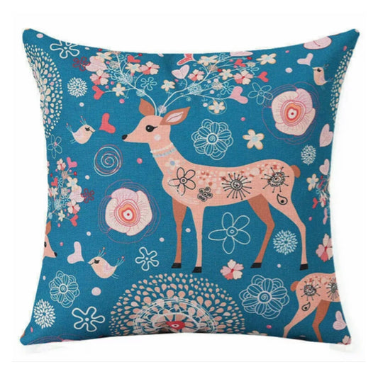 Cushion Pillow Deer Boho Floral