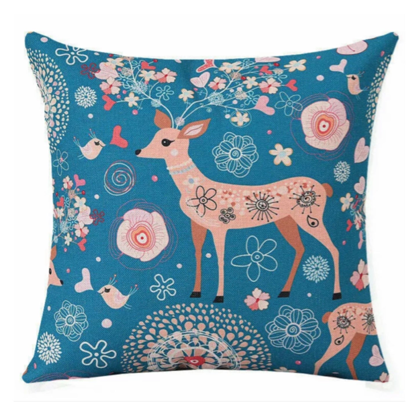 Cushion Pillow Deer Boho Floral - The Renmy Store Homewares & Gifts 