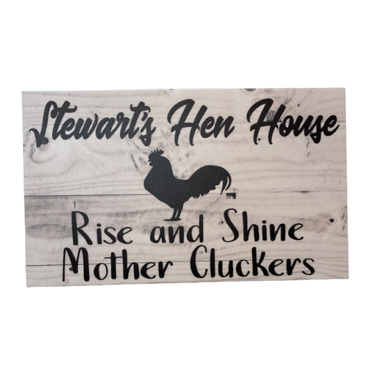 Rise Shine Mother Hen House Custom Name Chicken Sign