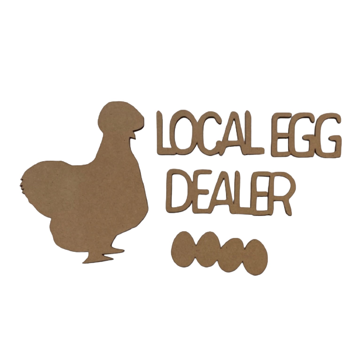 Chicken Silkie Egg Local Dealer Sign MDF Wood DIY Craft - The Renmy Store Homewares & Gifts 