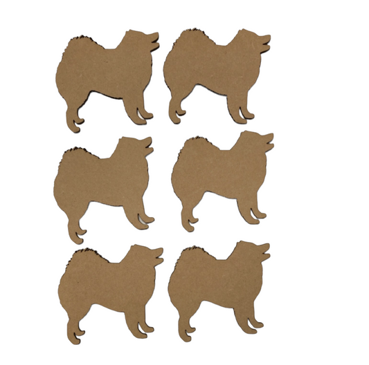 Dog Samoyed x 6 MDF DIY Raw Cut Out Art Craft Décor - The Renmy Store Homewares & Gifts 