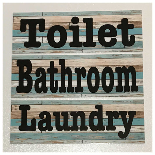 Modern Mint Timber Sign Toilet Laundry Bathroom