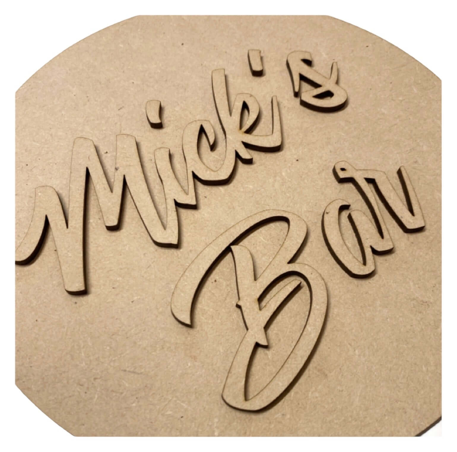 Bar Name Personalised Custom Sign MDF Wood DIY Craft - The Renmy Store Homewares & Gifts 