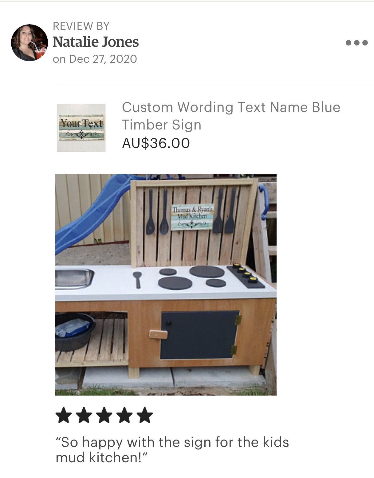 Custom Wording Text Name Blue Timber Look Sign