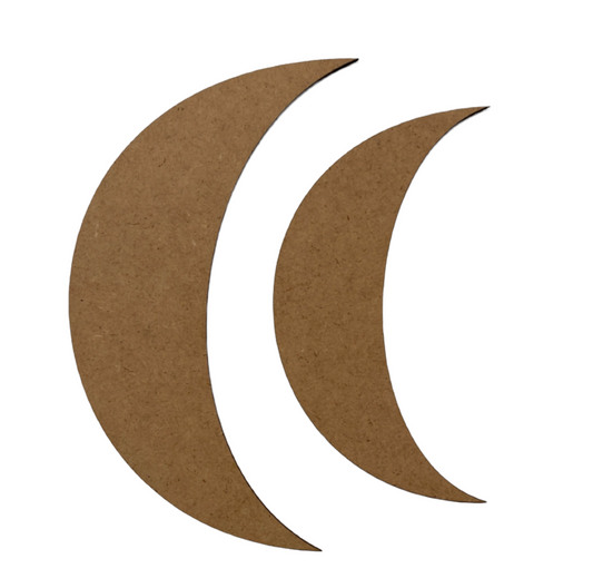 Moon Crescent Set 2 MDF Shape DIY Raw Cut Out Art Craft Décor - The Renmy Store Homewares & Gifts 