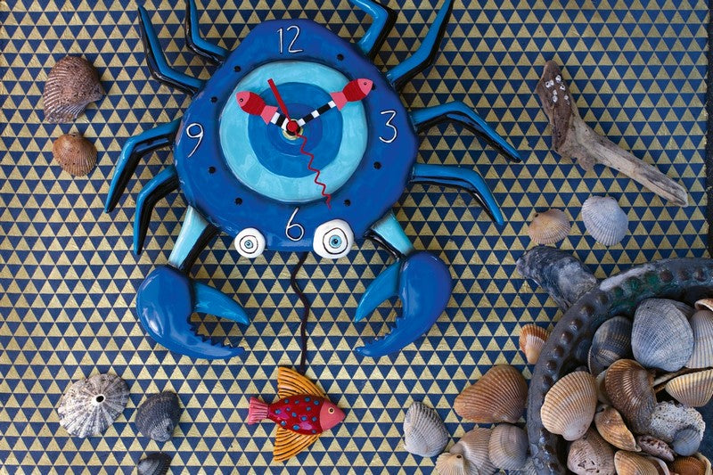 Clock Wall Crab Beach Funky Retro - The Renmy Store