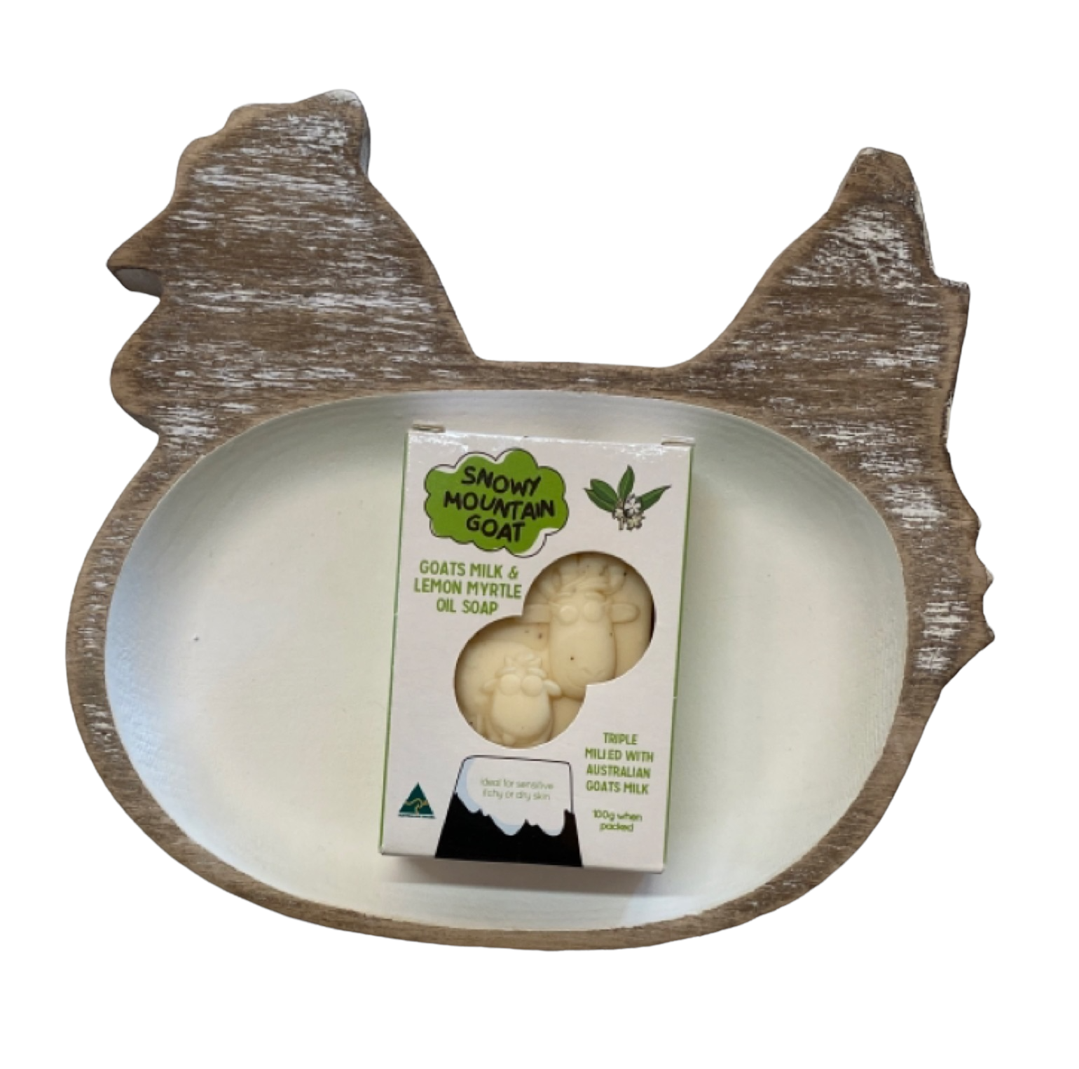 Rooster Chicken Wooden Dish Plate Goats Milk Soap - The Renmy Store Homewares & Gifts 