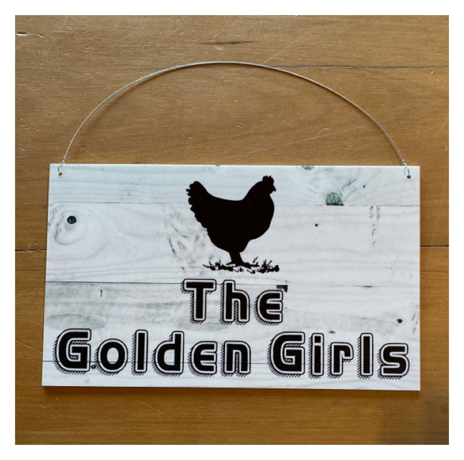 Chicken Hen Your Text Custom Wording French Grey Sign - The Renmy Store Homewares & Gifts 