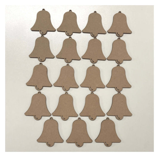 Bell Set of 19 Hanging Tag MDF Wooden DIY Craft - The Renmy Store Homewares & Gifts 