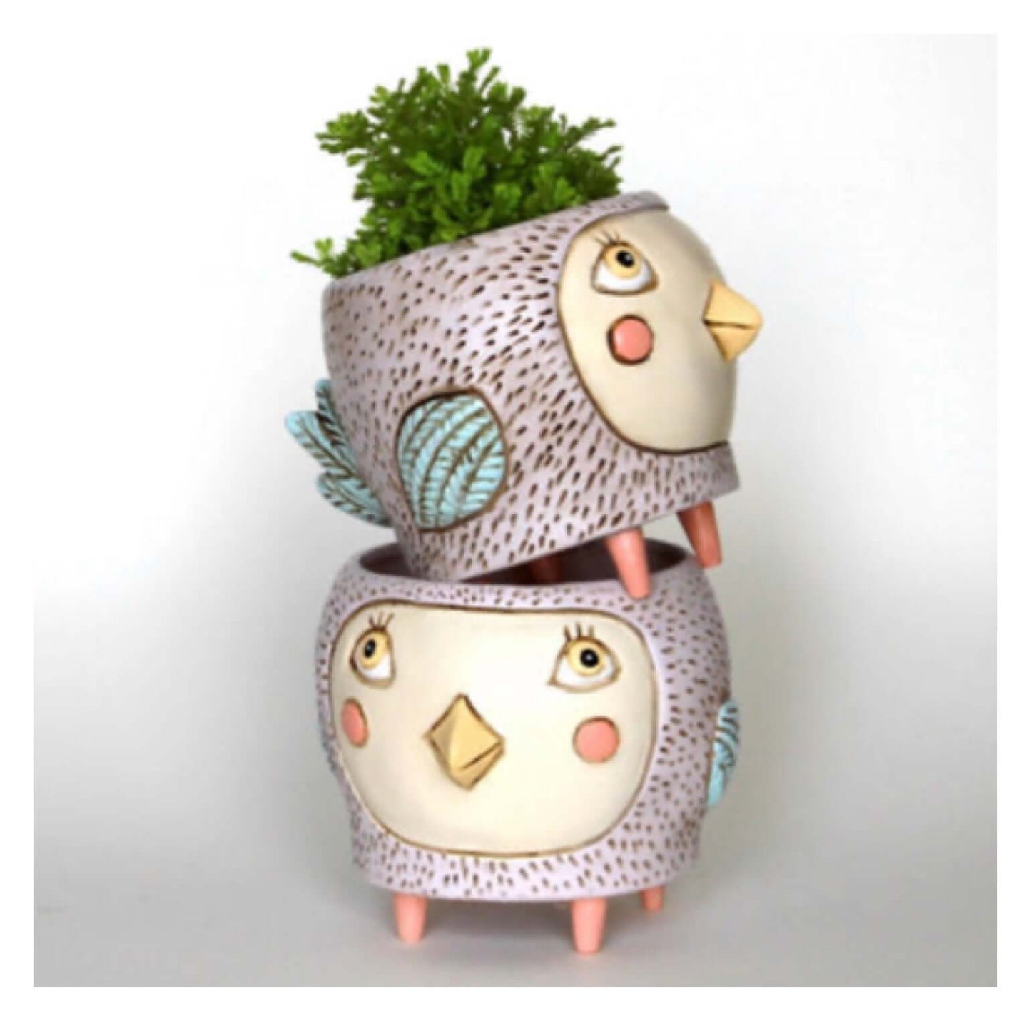 Bird Birdie Pot Planter Funky Pot Plant Pink - The Renmy Store Homewares & Gifts 