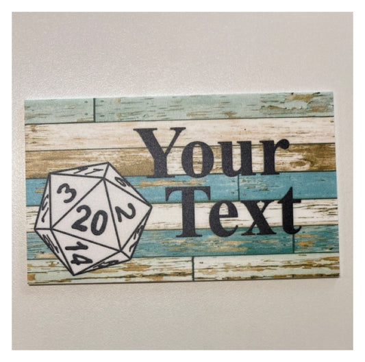 Dice Dungeons Dragons Custom Wording Text Sign