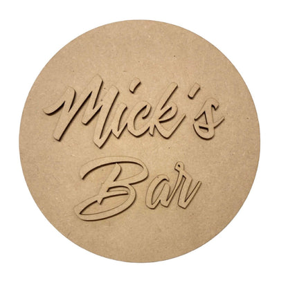 Bar Name Personalised Custom Sign MDF Wood DIY Craft - The Renmy Store Homewares & Gifts 