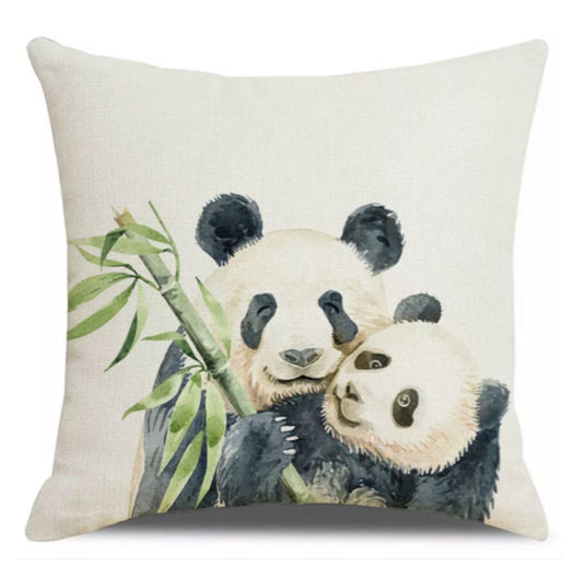 Cushion Cover Panda Bear Mum Baby Love - The Renmy Store Homewares & Gifts 