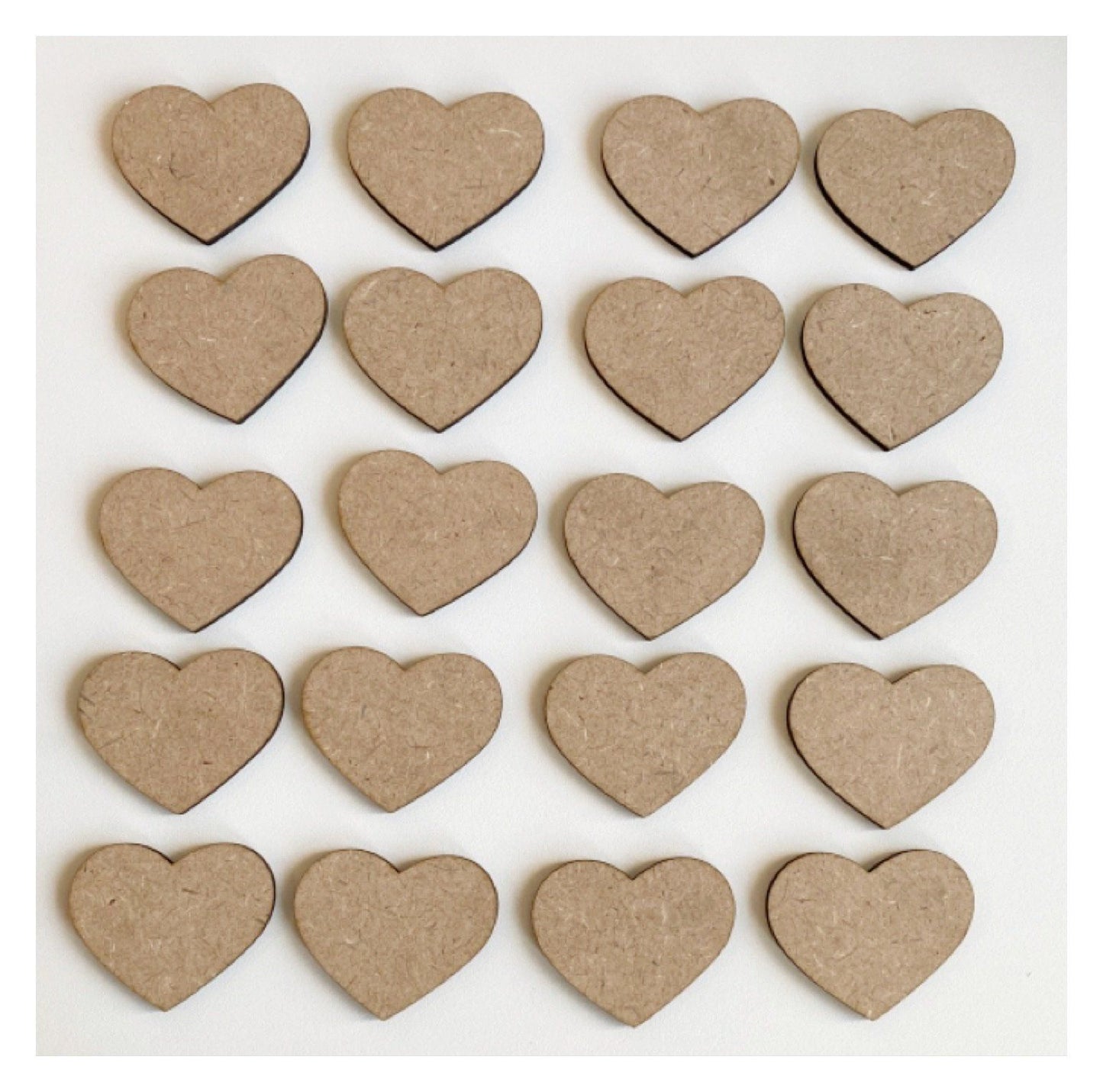 Heart Hearts Set of 20 MDF Timber DIY Raw Craft