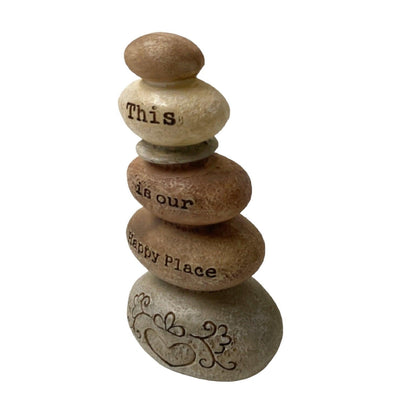 Inspirational Rock Stone Stack Happy Place - The Renmy Store Homewares & Gifts 