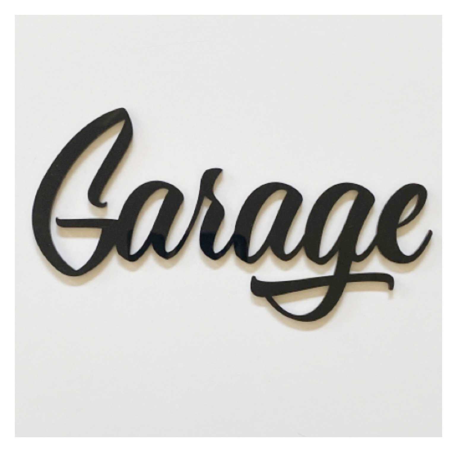 Garage Door Word Acrylic Wall Art Vintage