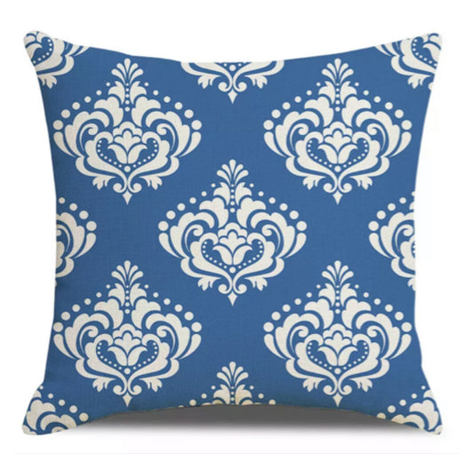 Cushion Blue Floral Elegance - The Renmy Store Homewares & Gifts 
