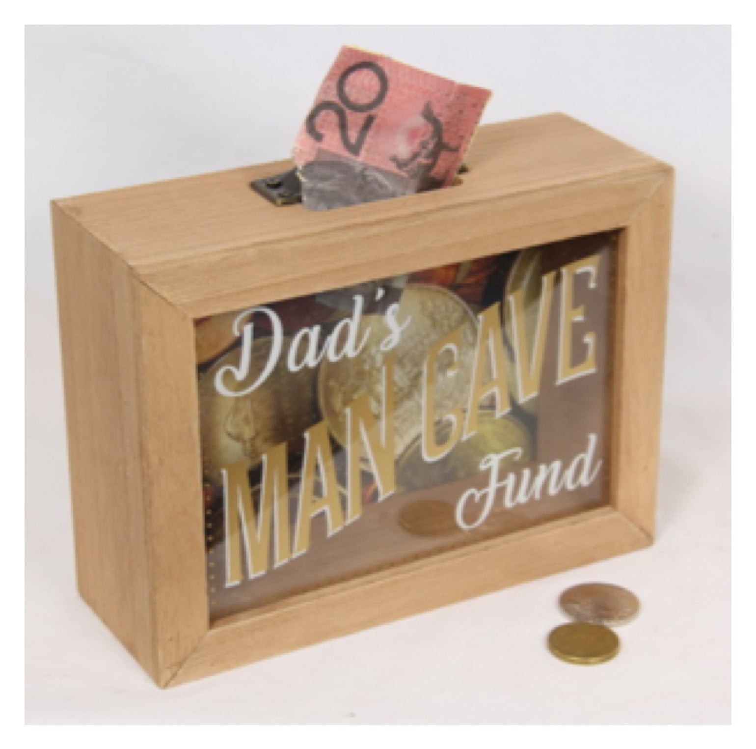 Money Box Dads Man Cave Fund Garage Rustic - The Renmy Store Homewares & Gifts 