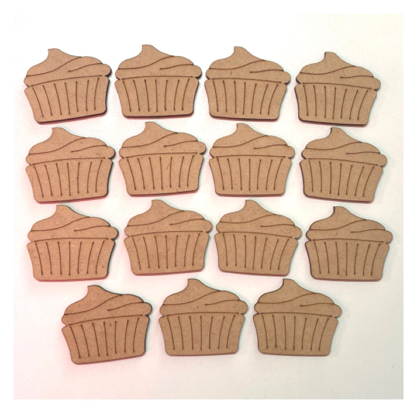 Cup Cakes set of 15 MDF Shape DIY Raw Cut Out Art Craft Décor