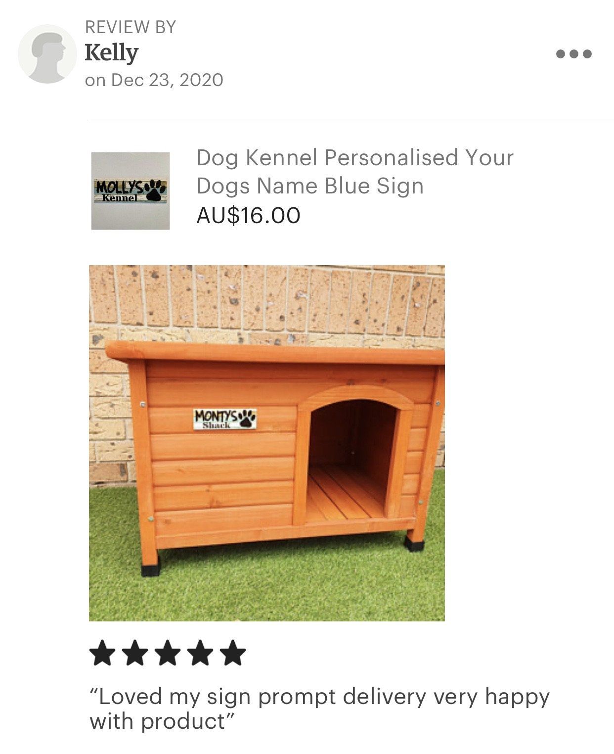 Dog Kennel Personalised Your Dogs Name Blue Sign